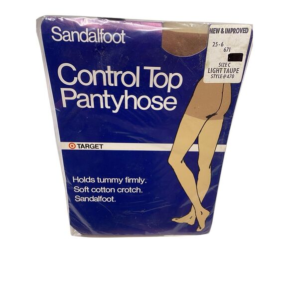 Target Control Top Pantyhose Light Taupe Size C Sandalfoot Cotton Crotch Formal - Picture 1 of 4